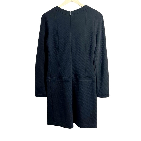 Anne Willi Paris Black Quilted Drop Waist Long Sleeve Dress, Size 1=6 - Picture 2 of 14